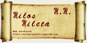 Miloš Mileta vizit kartica